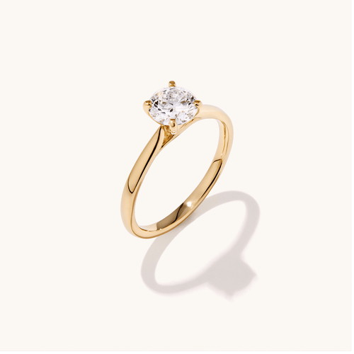 1.00ct Laboratory-Grown Diamond Round Solitaire Ring in 9kt Yellow Gold Rings Bevilles 