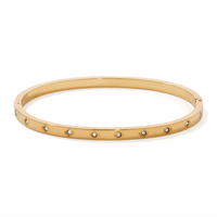 61mm Cubic Zirconia Clover Bangle in Waterproof PVD Stainless Steel Bangles Bevilles 