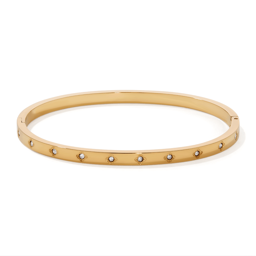 61mm Cubic Zirconia Clover Bangle in Waterproof PVD Stainless Steel Bangles Bevilles 