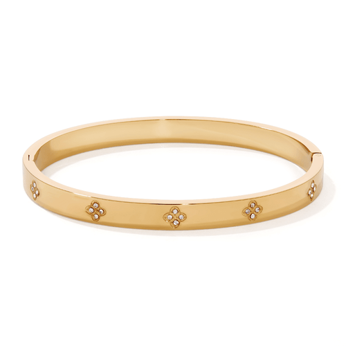 61mm Wide Cubic Zirconia Clover Bangle in Waterproof PVD Stainless Steel Bangles Bevilles 