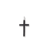 Black Cubic Zirconia Cross Pendant in Sterling Silver Pendants Bevilles 