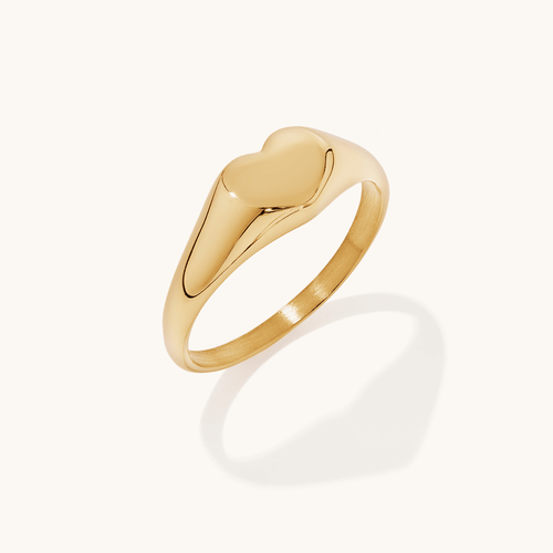 7mm Heart Signet Ring in Waterproof PVD Stainless Steel Rings Bevilles 