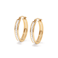 15mm Oval Glitter Hoops in 9kt Bonded Gold Silver Filled Earrings Bevilles 
