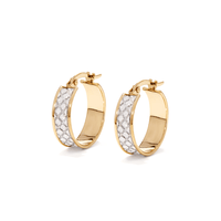 15mm Glitter Hoops in 9kt Bonded Gold Silver Filled Earrings Bevilles 