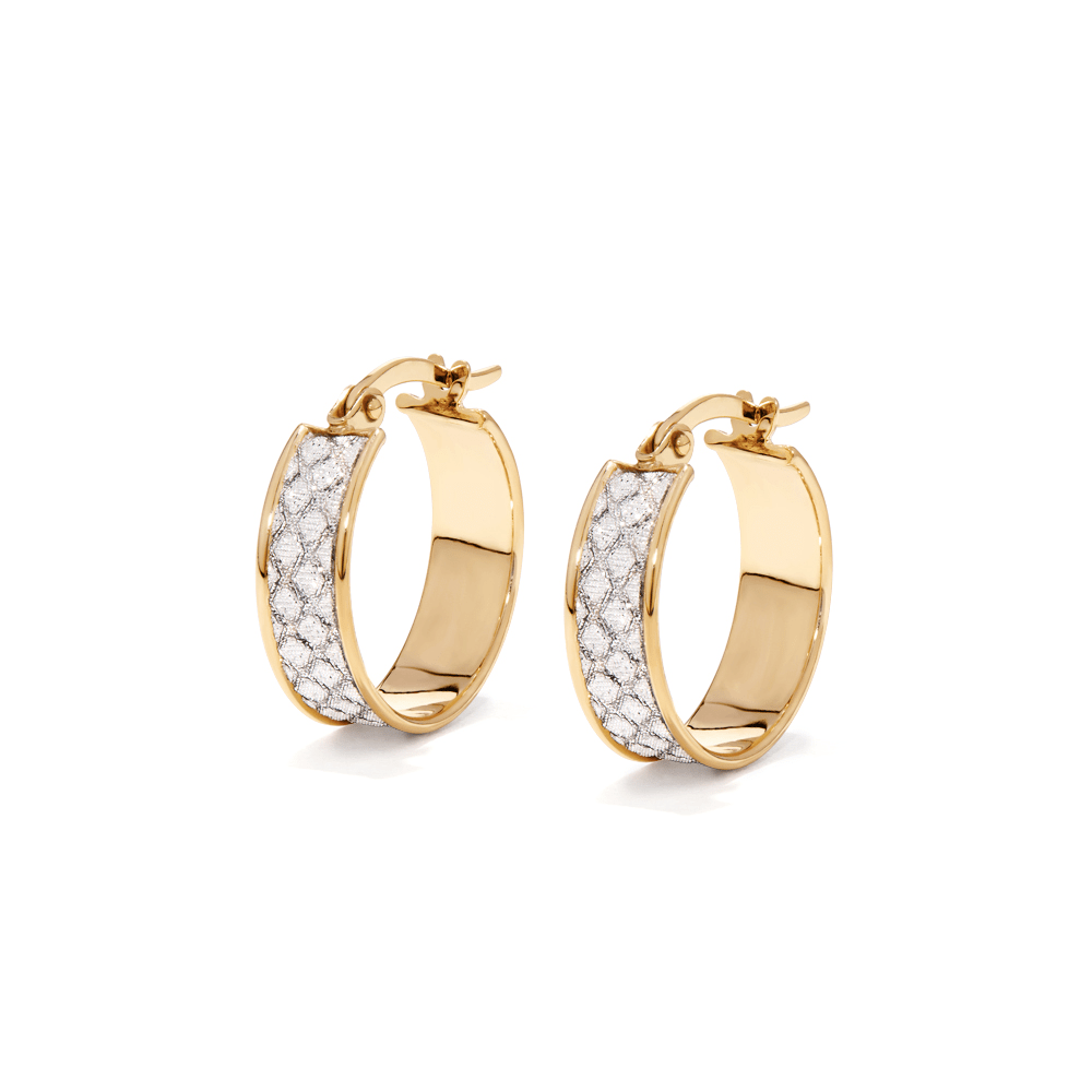 15mm Glitter Hoops in 9kt Bonded Gold Silver Filled Earrings Bevilles 
