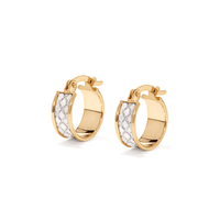10mm Glitter Hoops in 9kt Bonded Gold Silver Filled Earrings Bevilles 