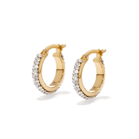 10mm Crystal Hoops in 9kt Bonded Gold Silver Filled Earrings Bevilles 