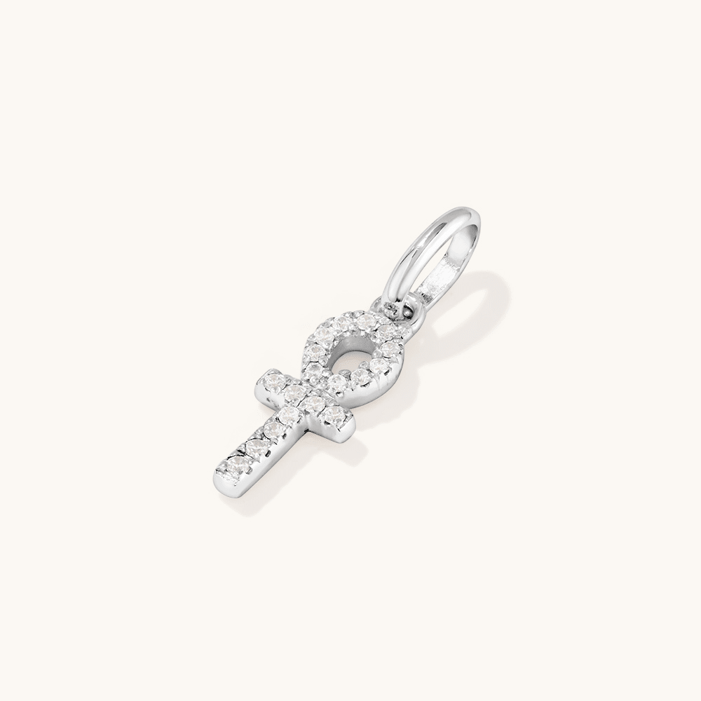 Cubic Zirconia Ankh Pendant in Sterling Silver Pendants Bevilles 