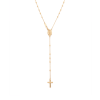 61cm Rosary in 9kt Bonded Gold Silver Filled Pendants Bevilles 
