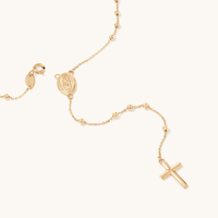 61cm Rosary in 9kt Bonded Gold Silver Filled Pendants Bevilles 