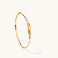 60mm Cubic Zirconia Bangle in 9kt Bonded Gold Silver Filled Bangles Bevilles 