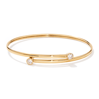 60mm Cubic Zirconia Round Bezel Bangle in 9kt Bonded Gold Silver Filled Bangles Bevilles 