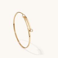 60mm Cubic Zirconia Round Bezel Bangle in 9kt Bonded Gold Silver Filled Bangles Bevilles 