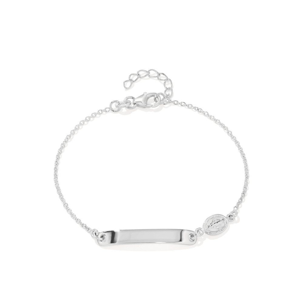 Children's 15cm Medal And Id Bracelet in Sterling Silver Bracelets Bevilles 
