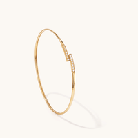 60mm Cubic Zirconia Bar Bangle in 9kt Bonded Gold Silver Filled Bangles Bevilles 
