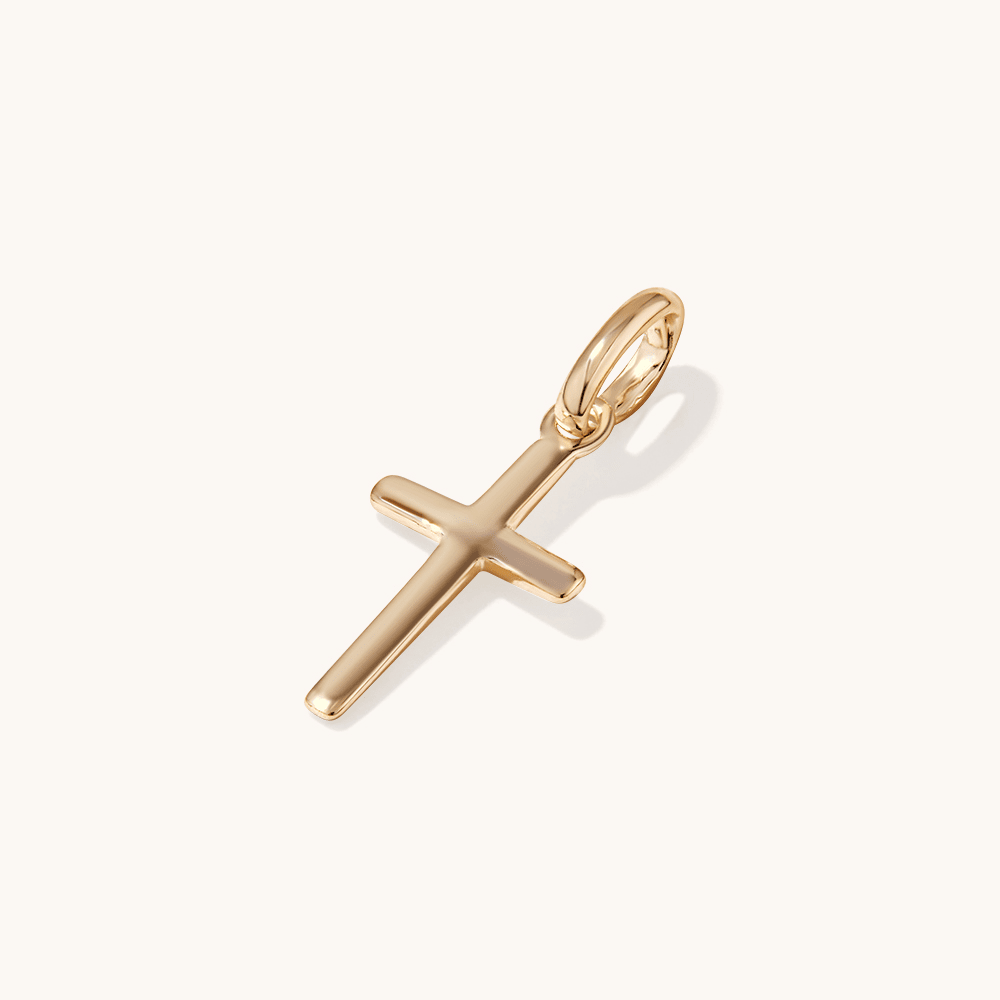 Plain Cross Pendant in 18kt Gold Plated Sterling Silver Pendants Bevilles 