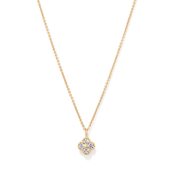 45cm Cubic Zirconia Clover Necklace in 18kt Fine Gold Plated Sterling Silver Pendants Bevilles 
