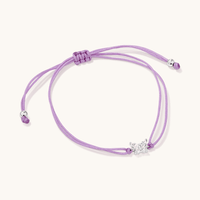 25cm Cubic Zirconia Butterfly Purple Bolo Bracelet in Sterling Silver Bracelets Bevilles 
