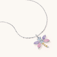 45cm Cubic Zirconia Dragonfly Necklace in Sterling Silver Pendants Bevilles 
