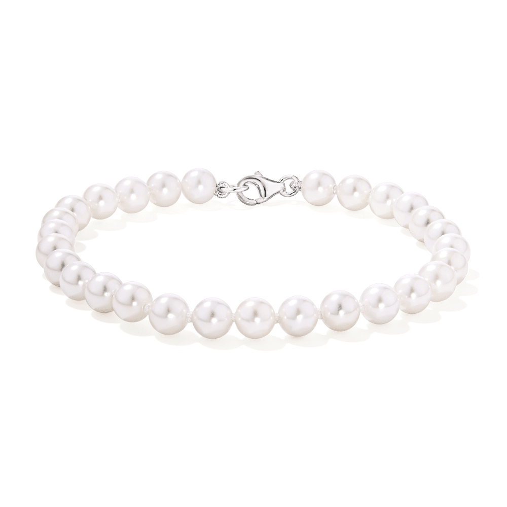 20cm Shell Pearl Bracelet in Sterling Silver Bracelets Bevilles 
