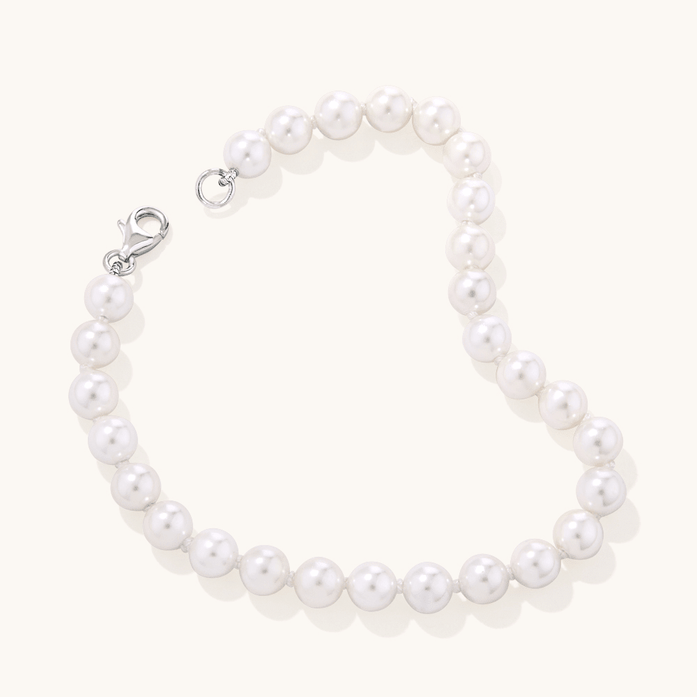20cm Shell Pearl Bracelet in Sterling Silver Bracelets Bevilles 