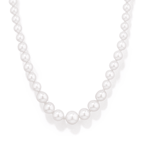 50cm Graduated Shell Pearl Necklace in Sterling Silver Pendants Bevilles 