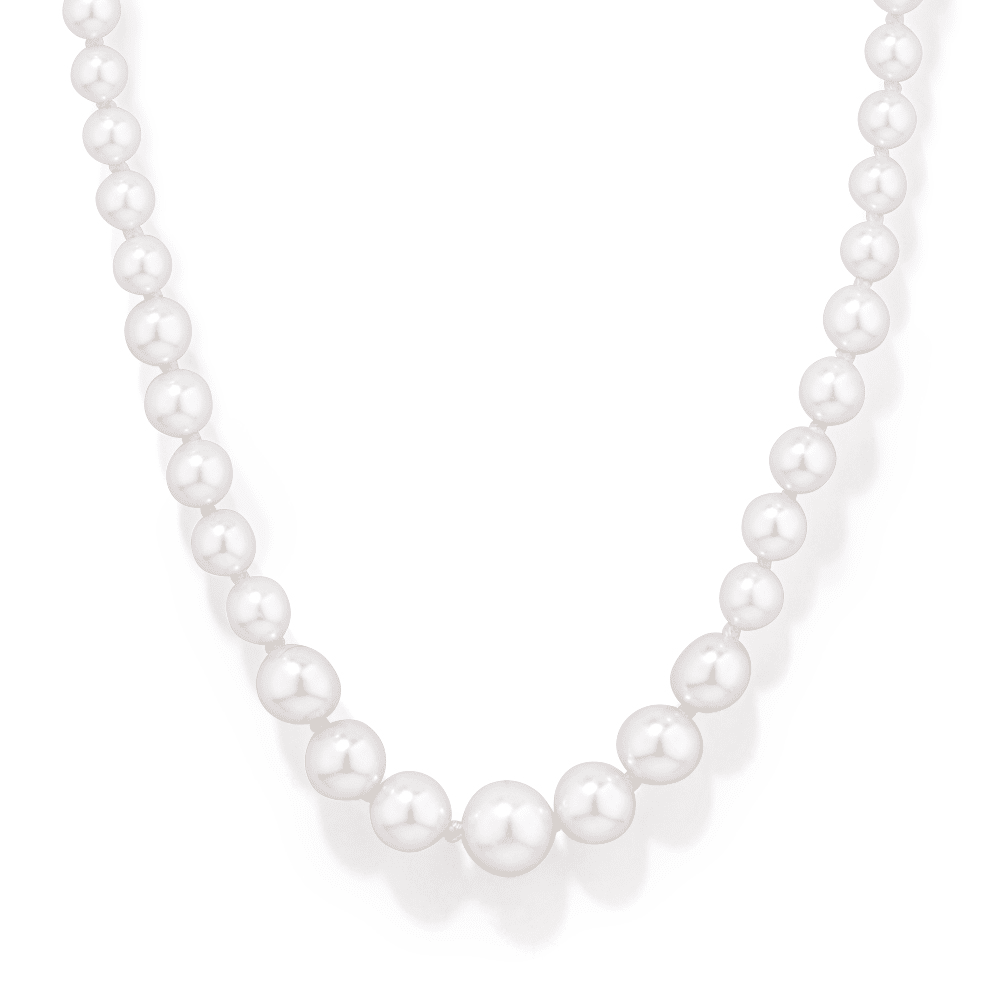 50cm Graduated Shell Pearl Necklace in Sterling Silver Pendants Bevilles 