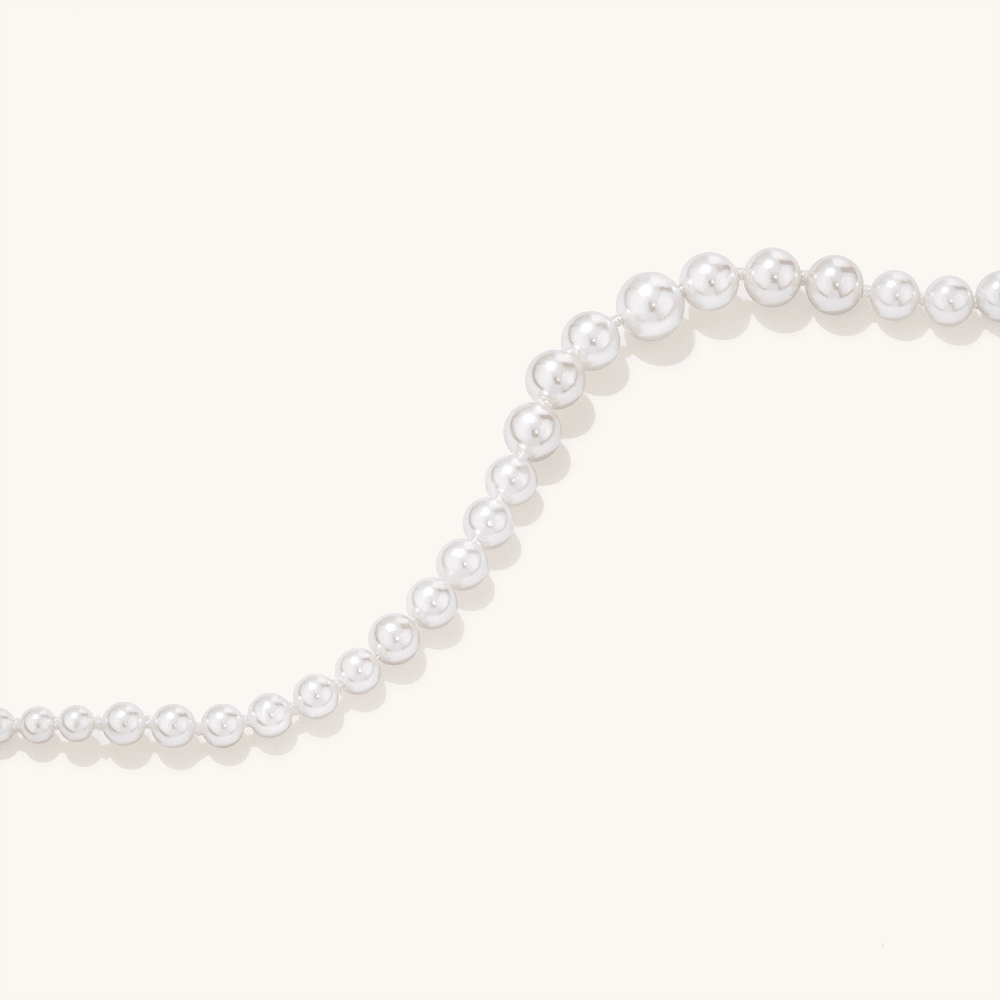 50cm Graduated Shell Pearl Necklace in Sterling Silver Pendants Bevilles 