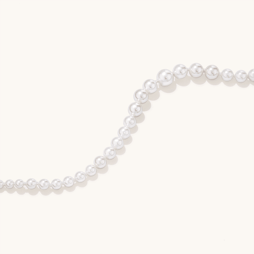 50cm Graduated Shell Pearl Necklace in Sterling Silver Pendants Bevilles 