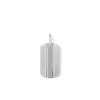 Satin Finish Dog Tag Pendant in Sterling Silver Pendants Bevilles 