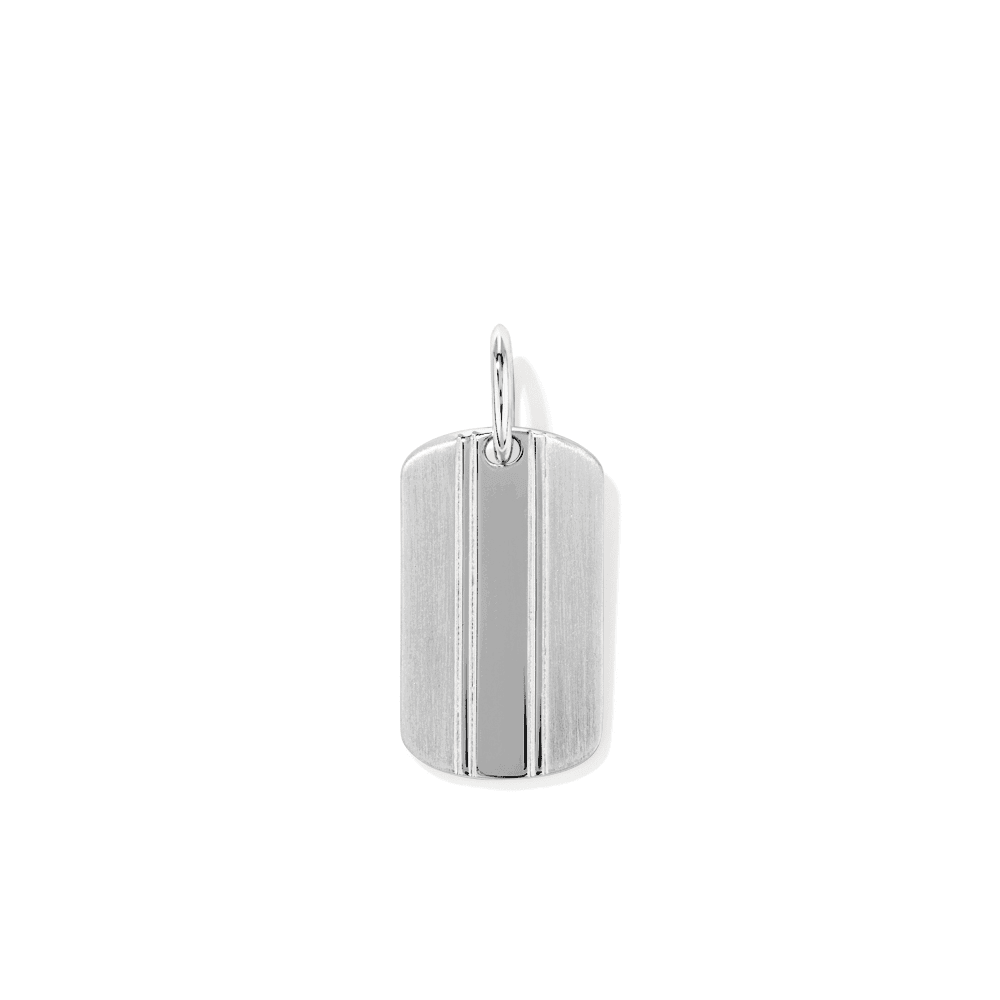 Satin Finish Dog Tag Pendant in Sterling Silver Pendants Bevilles 