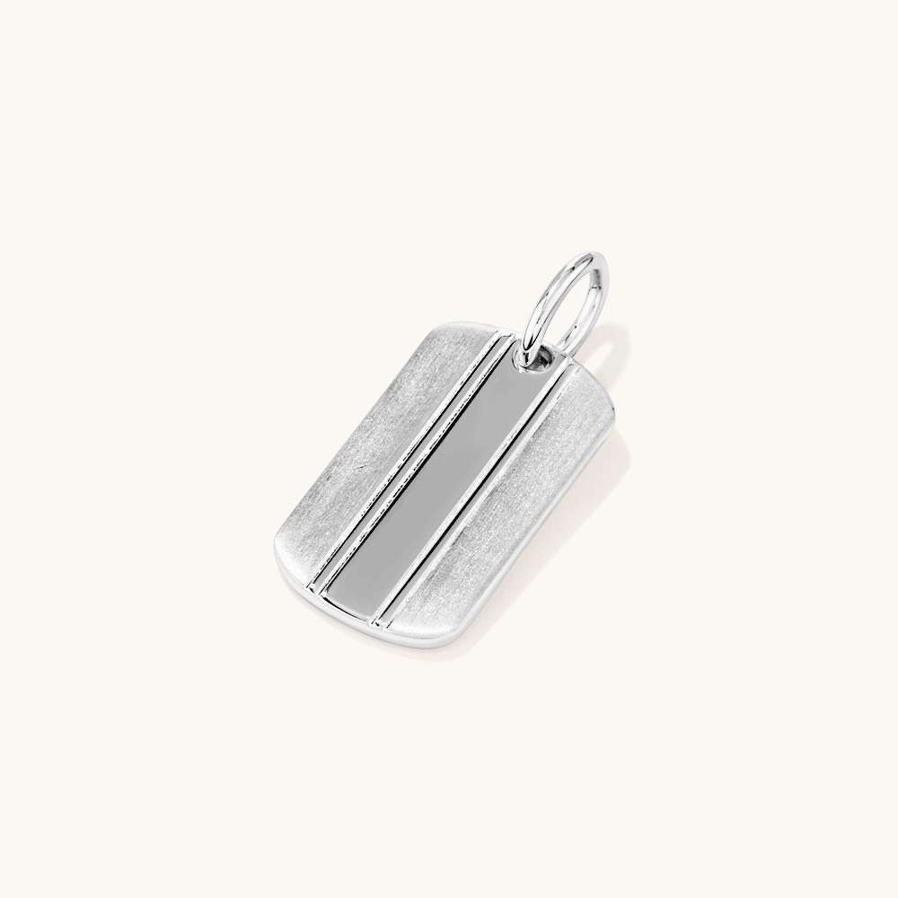 Satin Finish Dog Tag Pendant in Sterling Silver Pendants Bevilles 