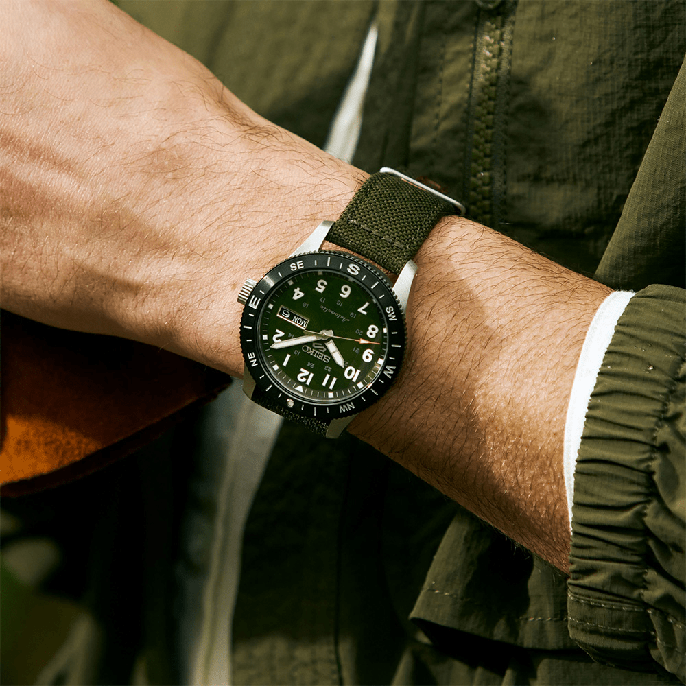 Seiko 5 Sports Automatic Green Nylon Watch HDB008K Watches Seiko 