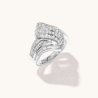 Swirl Dress Ring with 1.00tw of Laboratory-Grown Diamonds in Sterling Silver with Platinum Finish Rings Bevilles 