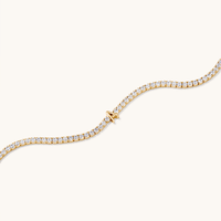 20cm Initial A Cubic Zirconia Tennis Bracelet in 18kt Fine Gold Plated Sterling Silver Bracelets Bevilles 