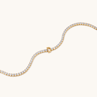 20cm Initial D Cubic Zirconia Tennis Bracelet in 18kt Fine Gold Plated Sterling Silver Bracelets Bevilles 
