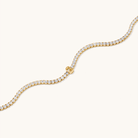 20cm Initial G Cubic Zirconia Tennis Bracelet in 18kt Fine Gold Plated Sterling Silver Bracelets Bevilles 