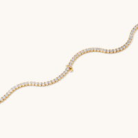 20cm Initial J Cubic Zirconia Tennis Bracelet in 18kt Fine Gold Plated Sterling Silver Bracelets Bevilles 