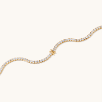 20cm Initial K Cubic Zirconia Tennis Bracelet in 18kt Fine Gold Plated Sterling Silver Bracelets Bevilles 