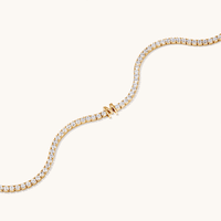 20cm Initial M Cubic Zirconia Tennis Bracelet in 18kt Fine Gold Plated Sterling Silver Bracelets Bevilles 