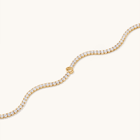 20cm Initial O Cubic Zirconia Tennis Bracelet in 18kt Fine Gold Plated Sterling Silver Bracelets Bevilles 