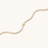 20cm Initial V Cubic Zirconia Tennis Bracelet in 18kt Fine Gold Plated Sterling Silver Bracelets Bevilles 