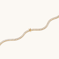 20cm Initial Y Cubic Zirconia Tennis Bracelet in 18kt Fine Gold Plated Sterling Silver Bracelets Bevilles 