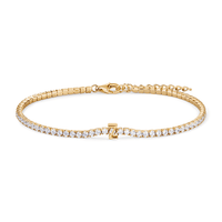 20cm Initial Z Cubic Zirconia Tennis Bracelet in 18kt Fine Gold Plated Sterling Silver Bracelets Bevilles 