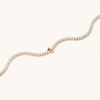 20cm Initial Z Cubic Zirconia Tennis Bracelet in 18kt Fine Gold Plated Sterling Silver Bracelets Bevilles 