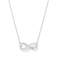 45cm Infinity Pavé Necklace with 0.20tw of Laboratory-Grown Diamonds in Sterling Silver and Platinum Pendants Bevilles 