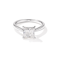 2.00ct Princess Cut Laboratory-Grown Diamond Solitaire Ring in Sterling Silver and Rhodium Rings Bevilles 