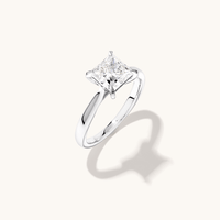 2.00ct Princess Cut Laboratory-Grown Diamond Solitaire Ring in Sterling Silver and Rhodium Rings Bevilles 