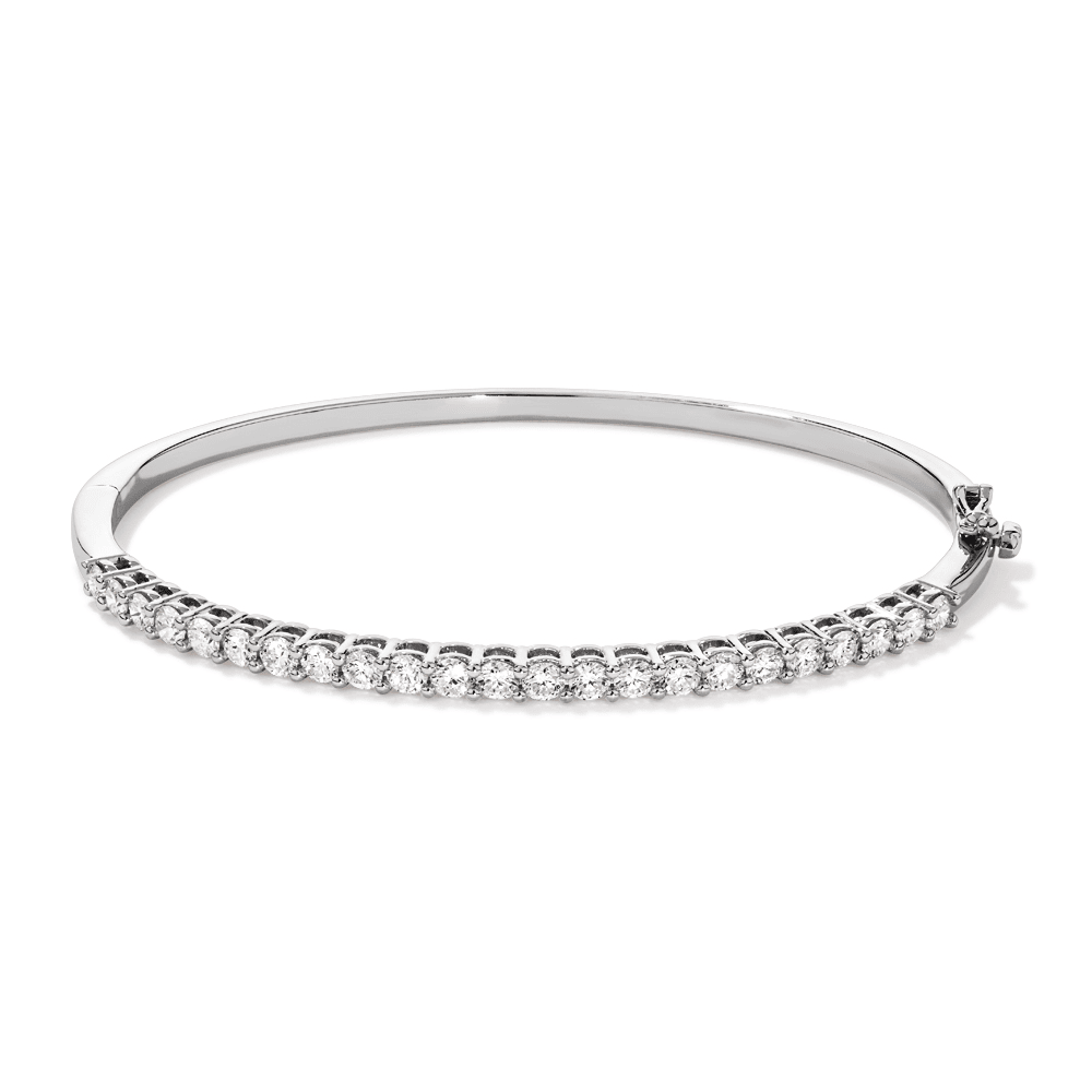 Pavé Bangle with 2.00tw of Laboratory-Grown Diamonds in Sterling Silver and Platinum Bangles Bevilles 