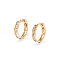 10mm Cubic Zirconia Channel Huggies in 9kt Yellow Gold Earrings Bevilles 